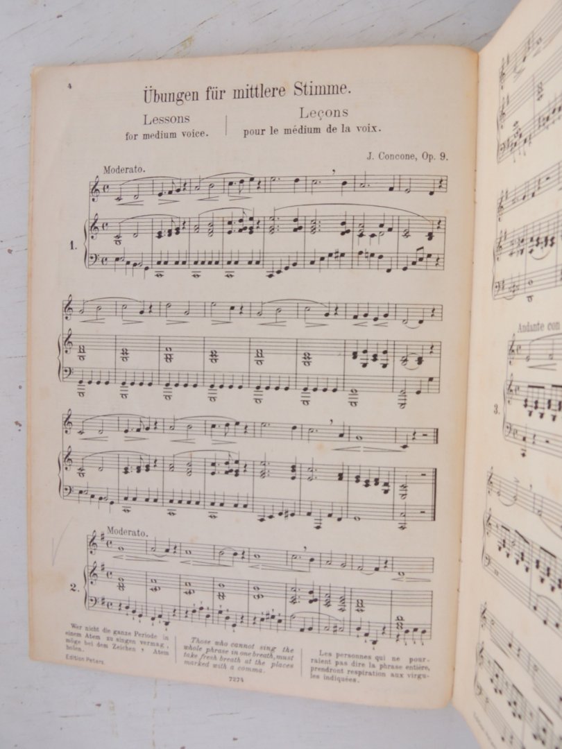 Concone, J. - Max Friedlaender - 50 Lecons de Chant. Le médium de la voix - Unterrichtslieder. Eine Sammlung von 60 beruhmter Lieder fur eine Singstimme mit Klavierbegleitung. MITTLERE STIMME