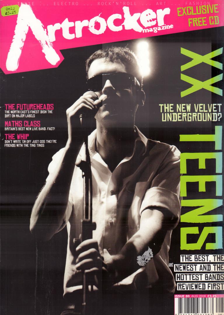 Diverse auteurs - ARTROCKER 2008 # 080, BRITISH MUSIC MAGAZINE met o.a. XX TEENS (COVER + 6 p.), THE WHIP (3 p.), MATHS CLASS (4 p.), THE FUTUREHEADS (5 p.), SO SO MODERN (4 p.), FREE CD IS MISSING !, zeer goede staat