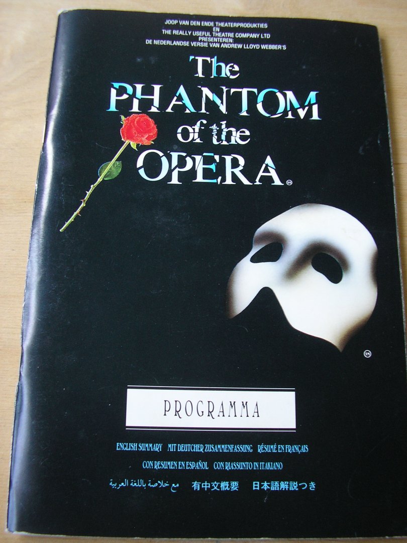  - The Phantom of the Opera: programmaboekje uit de jaren 90