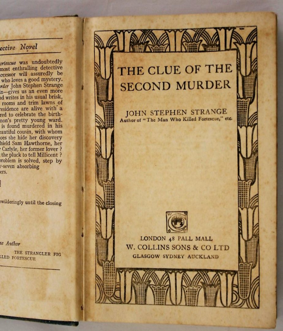 Strange, John Stephen - The clue of the second murder