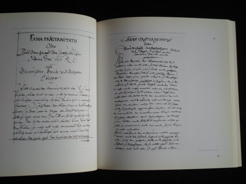 Gilly, C. ed - Johann Valentin Andrae 1586-1986, Die Manifeste der Rosenkreuzerbruderschaft, Katalog einder Ausstellung in der Bibliotheca Philosophica Hermetica