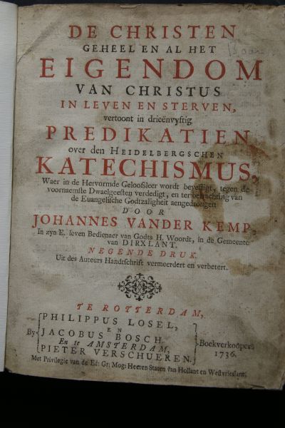 Johannes van der Kemp - Christen geheel en al het Eigendom van Christus