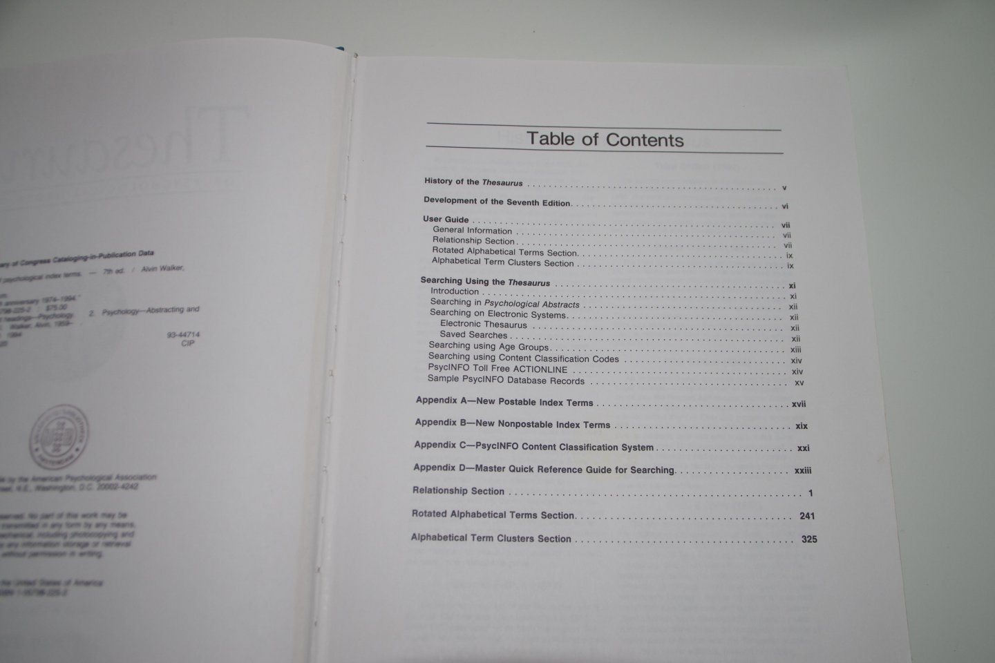 Alvin Walker - Thesaurus of psychological index terms