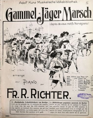 Morena, Camillo: - Gammel Jäger-Marsch. Arrangé pour piano par Fr.R. Richter