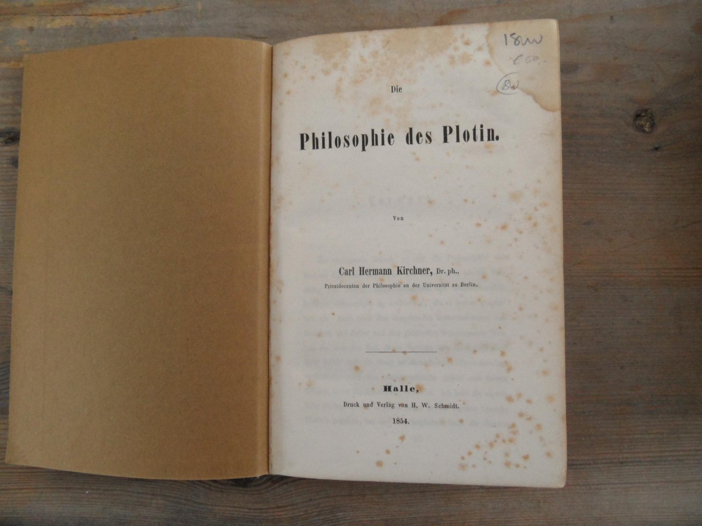 Kirchner, Carl Hermann - Die Philosophie des Plotin