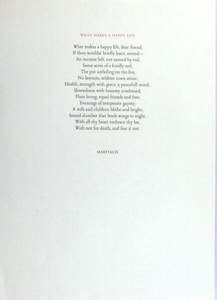 Martialis. - What makes a happy life.