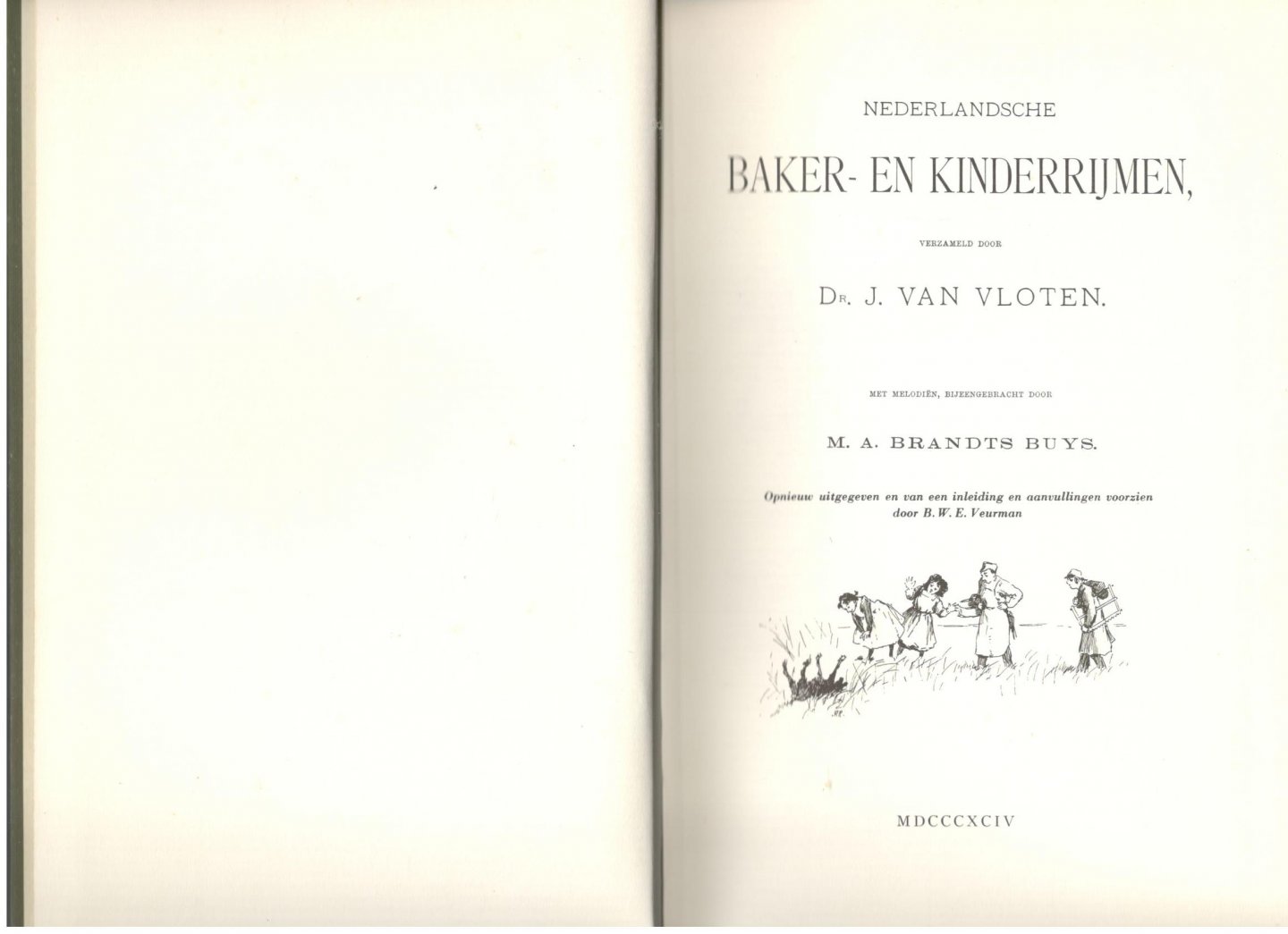 Vloten, Dr. J. van en M.A. Brandts Buys - Nederlandsche Baker- en Kinderrijmen.