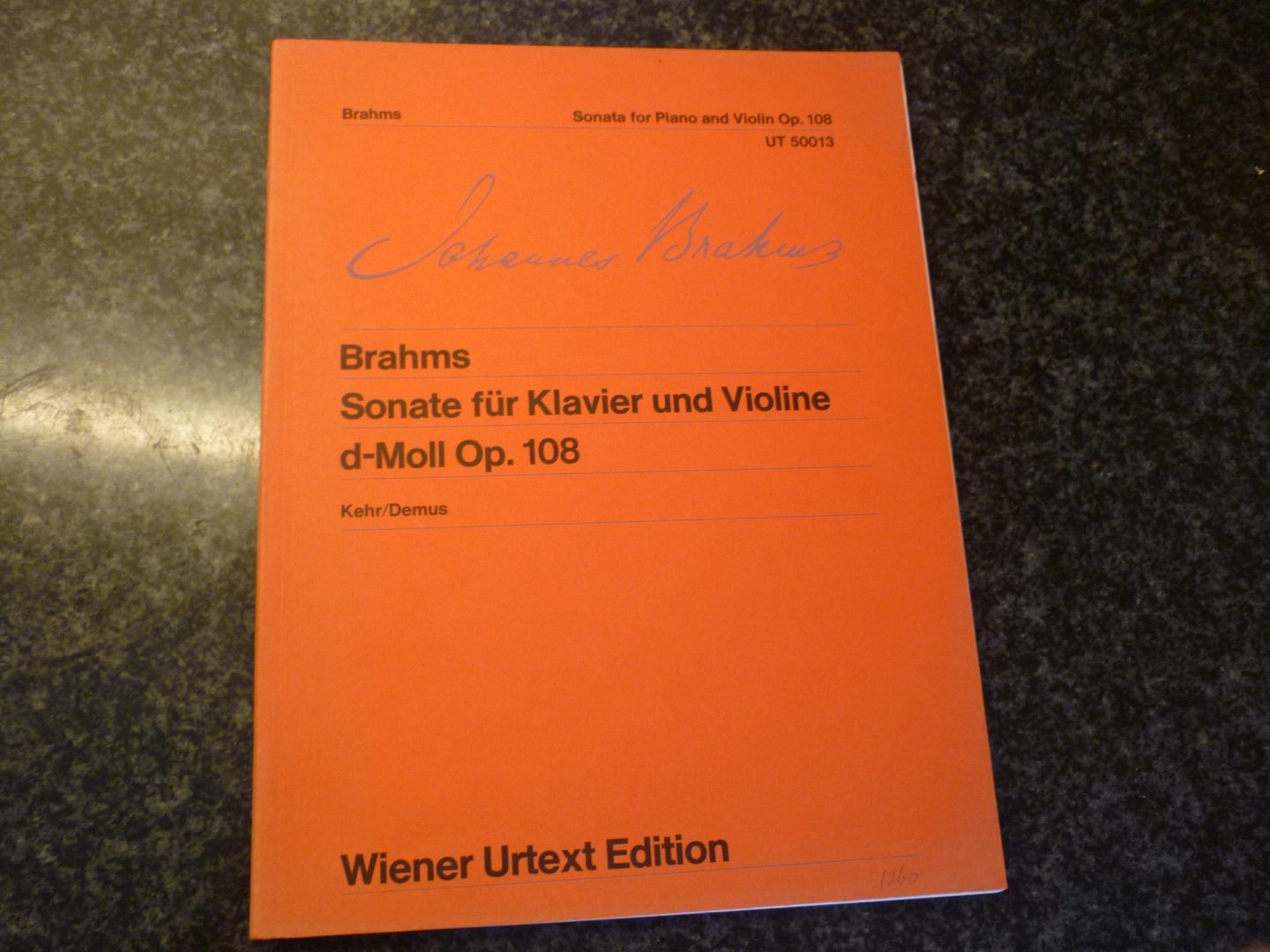 Brahms; Johannes (1833 – 1897) - Sonate für Klavier und Violine d-Moll Op. 108; Nach dem Originaldruck (Urtextausgabe) (Urtext)  voor: Viool, piano