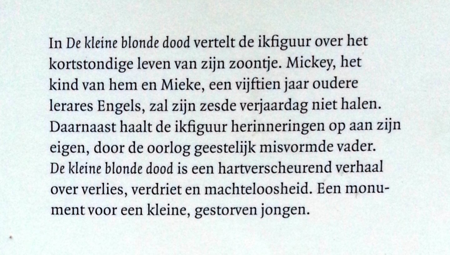 Büch, Boudewijn - De kleine blonde dood (Ex.1)