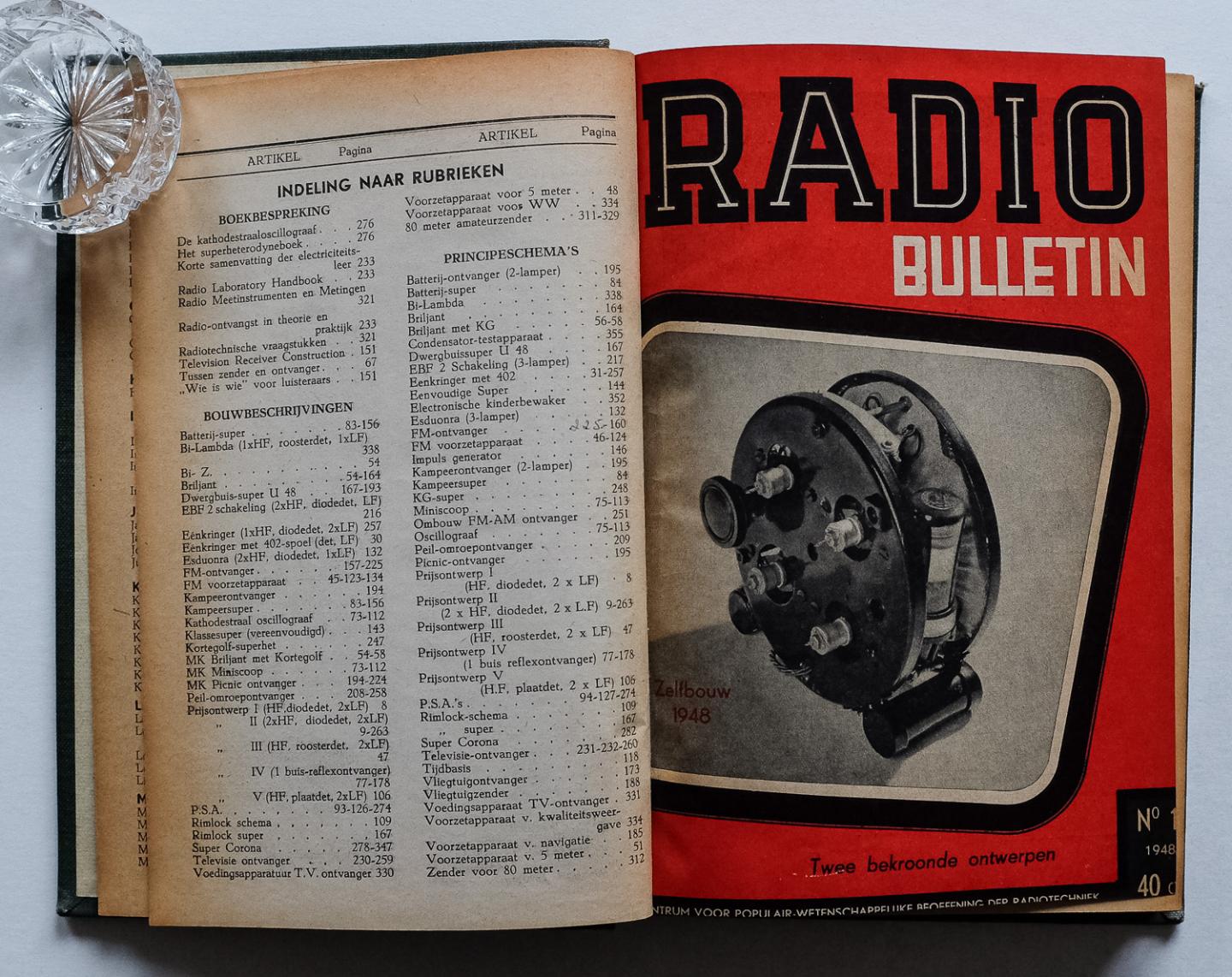Radio Bulletin, AMROH - Radio Bulletin 1948 (12 nummers compleet, 363 pag.) - inclusief de omslagen en de index