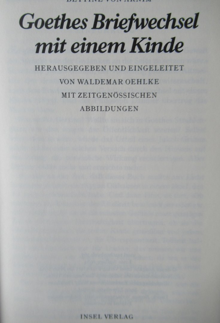 Arnim, Bettine von - Goethes Briefwechsel met einem Kinde