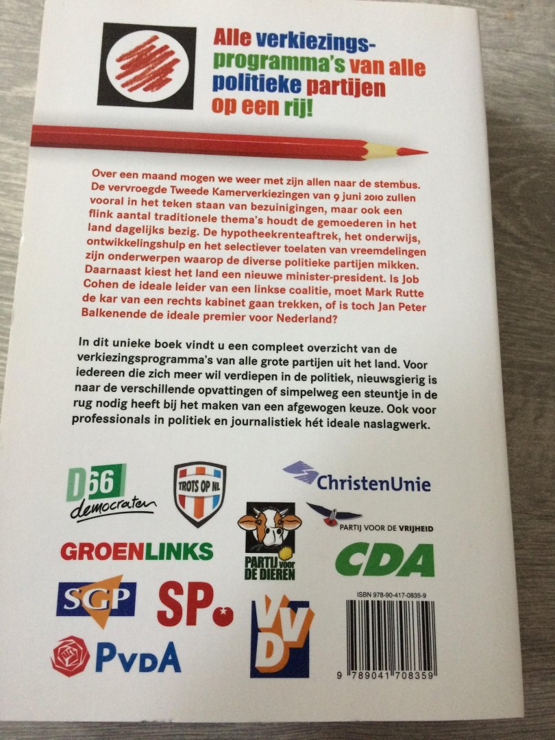 Jan de Boer - Het Grote Partijprogramma Boek 2010 / alle orginele en complete programa's op een rijtje