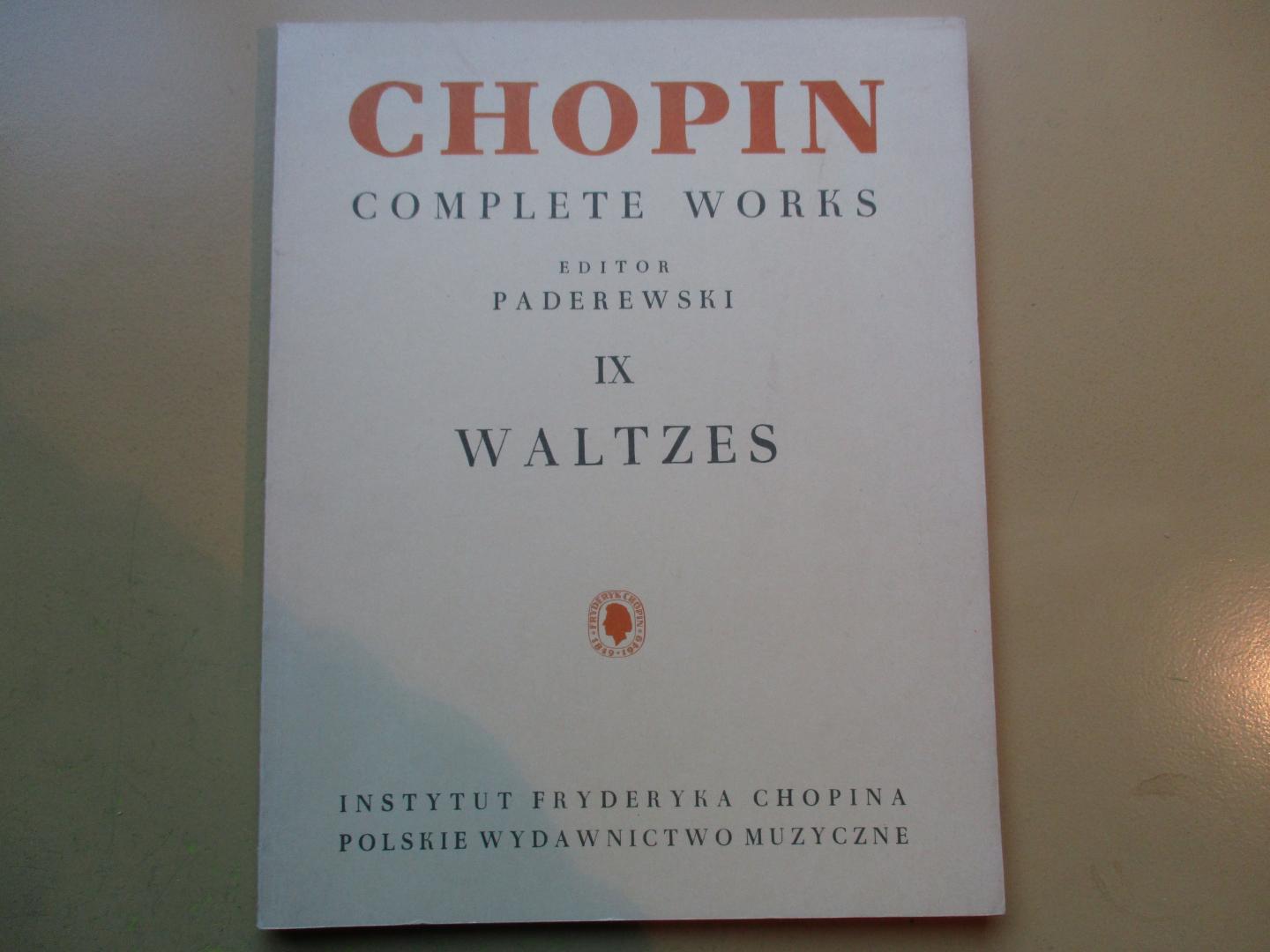Paderewski, I. J. (editor) - Fryderyk Chopin Complete Works  IX waltzes for piano