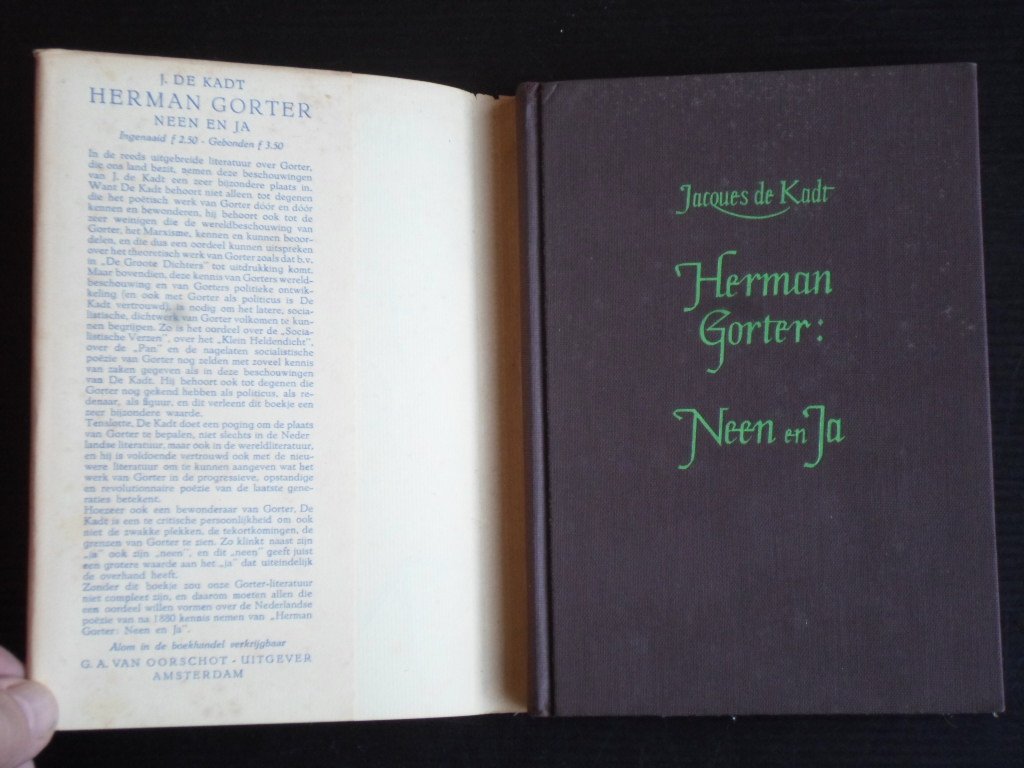 Kadt, Jacques de - Herman Gorter: Neen en Ja