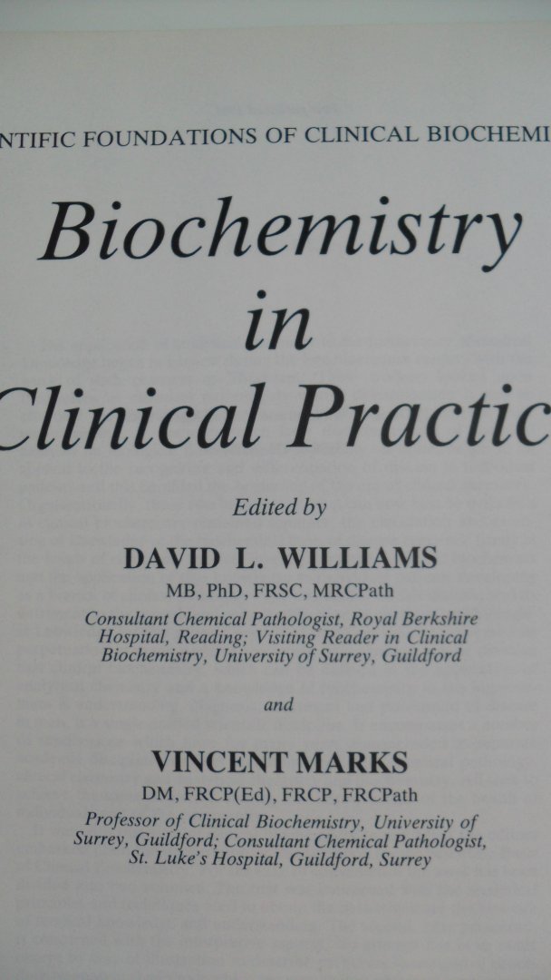 Williams David L.  & Vincent Marks - Biochemistry in Clinical Practice