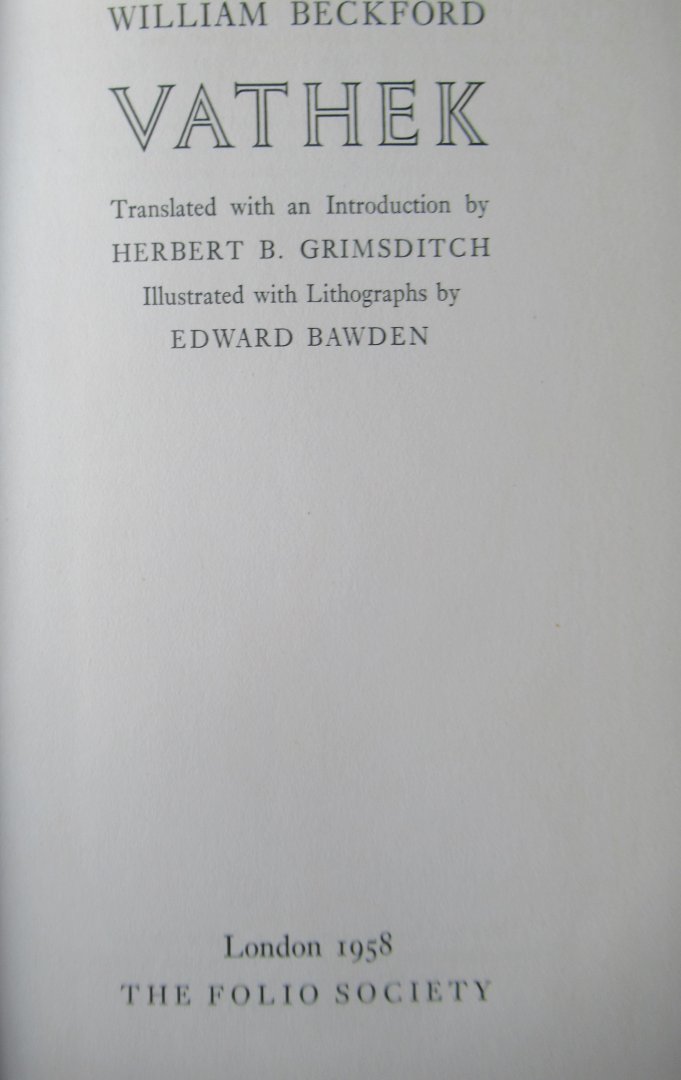 Beckford, William - Vathek