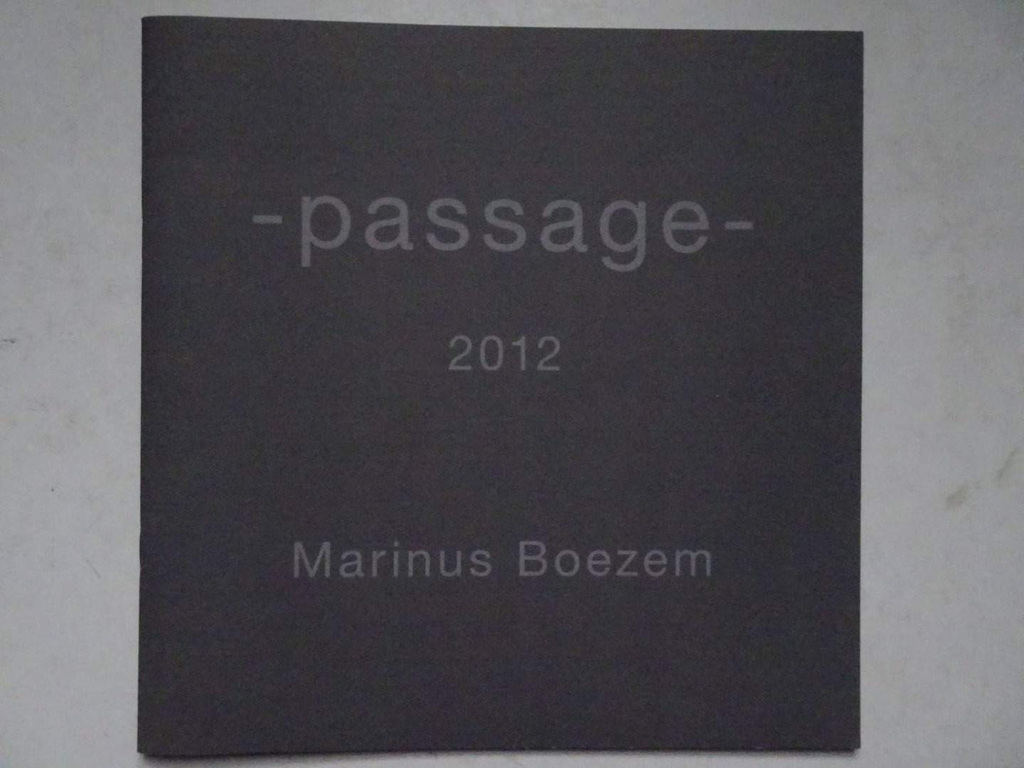 Schaar, Thom, Ginsberg, Kathrin, Coninck, Frits de, et al. - -Passage- 2012. Marinus Boezem.