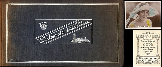 WESTMINSTER CIGARETTES - Westminster Cigarettes Turkish Blend A.A. Cinema Stars Album (with 54 cards).