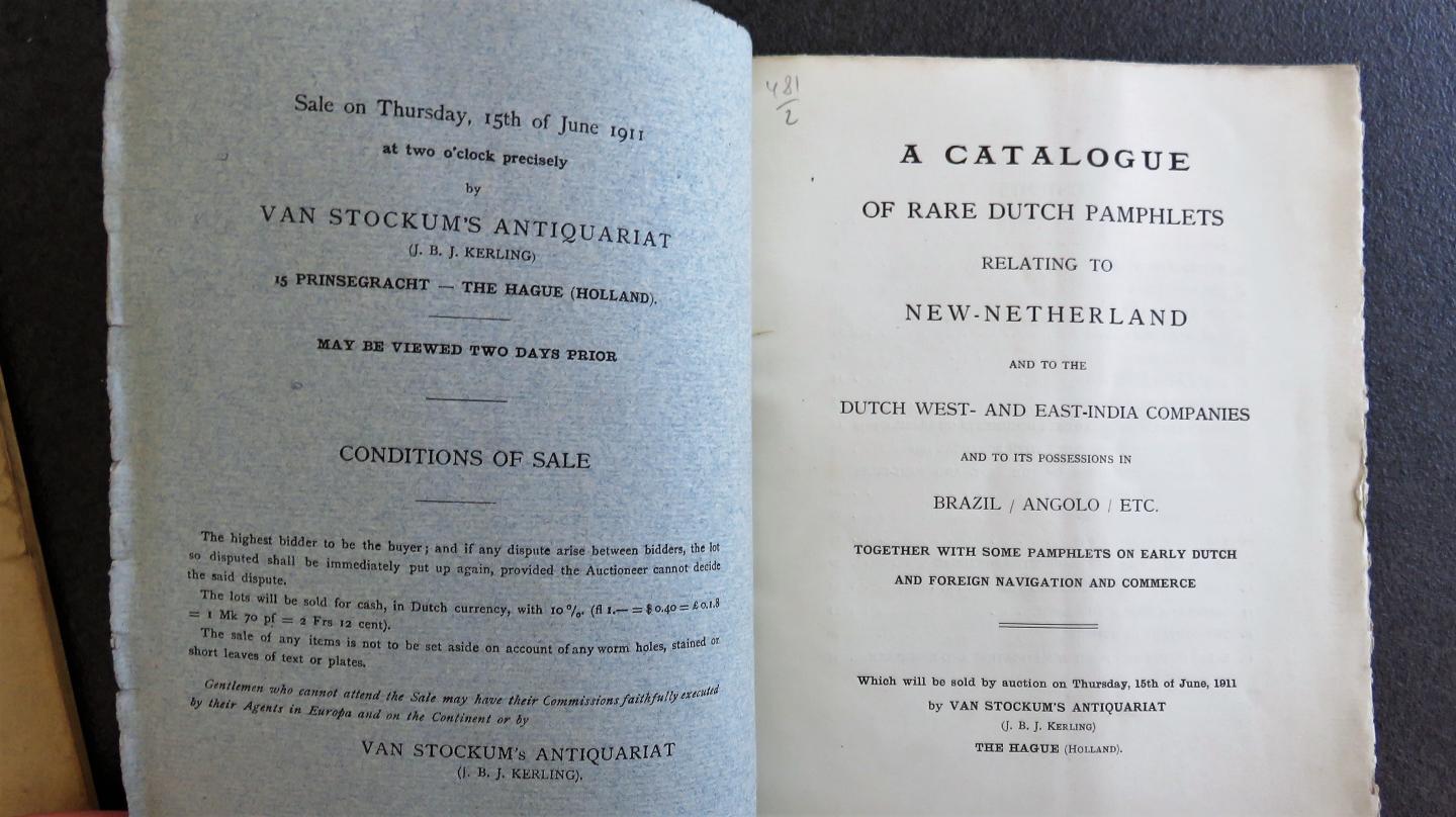 diversen - A Catalogue of rare Dutch Pamphlets: New Netherland - WIC and VOC / United Netherlands