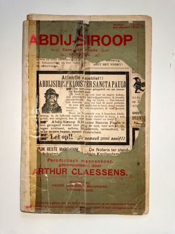 Claessens, Arthur: - Abdijsiroop. Een advertentie op muziek. Parodistisch mannenkoor