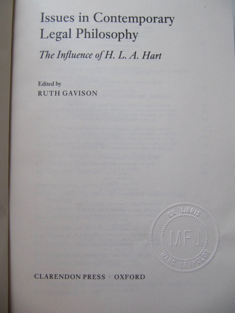 Ruth Gavison - Issues in Contemporary Legal Philosophy