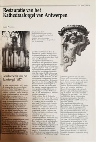 Persoons, Guido: - De restauratie van het Kathedraal-Orgel van Antwerpen. InL Contact, tweenmaandelijks tijdschrift