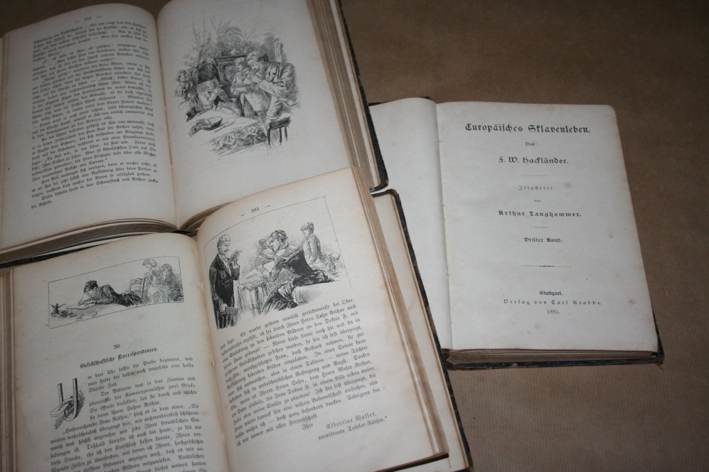 F.W. Hackländer --  Illustraties Arthur Langhammer - Europäisches Sklavenleben
