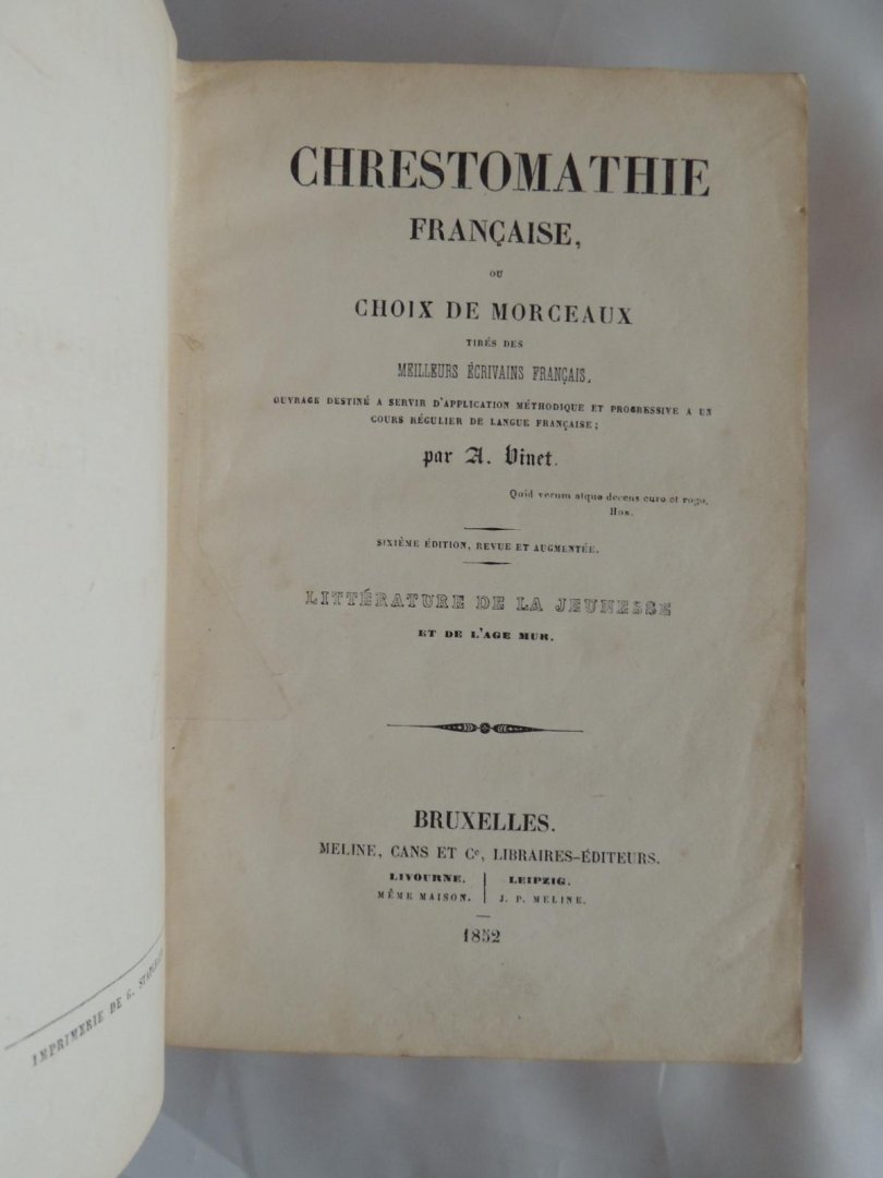 Vinet, A. - Chrestomathie Française