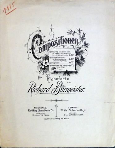 Burmeister, Richard: - Persisches Lied. Transcription. Op. 6b (Compositionen für Pianoforte)