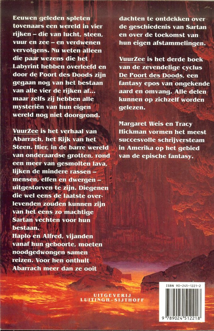 Hickman, Tracy en Margaret Weis Vertaling van Eny van Gelder  en Omslag illustratie Keith Parkenson - De poort des Doods  Boek 3 Vuurzee