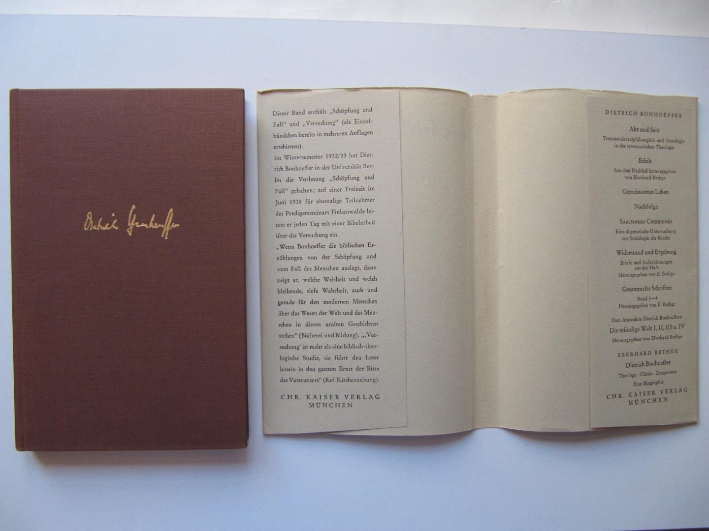 Dietrich Bonhoeffer - Schpfung und Fall / Versuchung