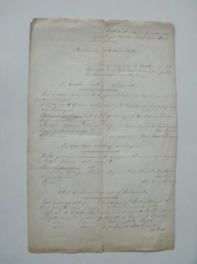 (zaanstreek). - Extract uit het register der handelingen van den Raad van den Stad Zaandam, donderdag 1 october 1840.
