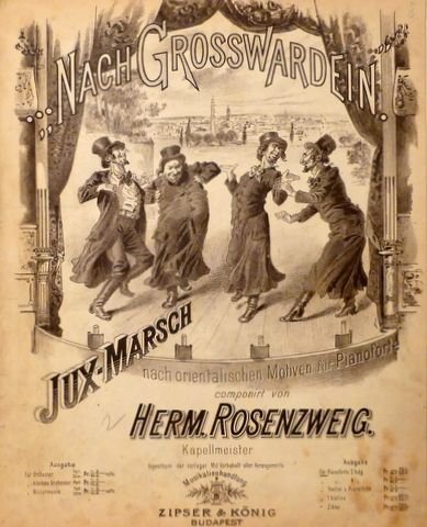Rosenzweig, Hermann: - Nach Grosswardein. Jux-Marsch nach orientalischen Motiven für Pianoforte. Für Pianoforte 2 hdg.