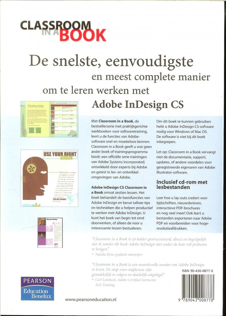 Mannel Sabine Creative Team Adobe Mediaplus, Nijmegen - Adobe InDesign CS + CD Classroom in a Book NL / classroom in a book