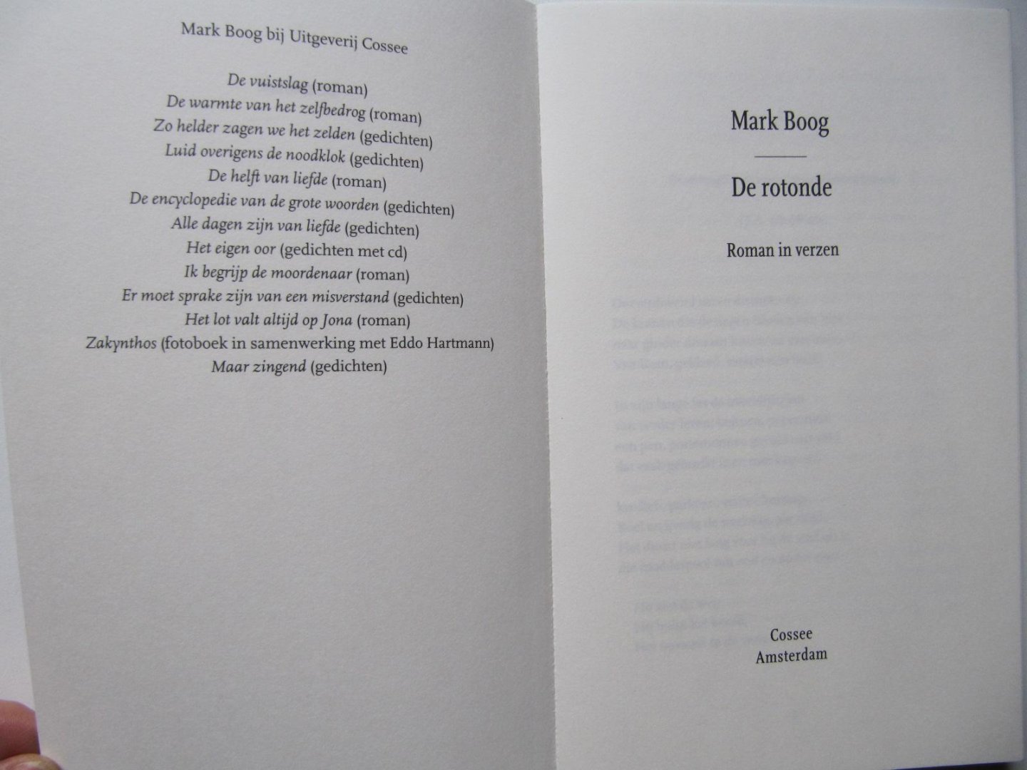 Boog, Mark - De rotonde / roman in verzen