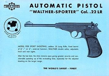 WALTHER AUTOMATIC PISTOL - Automatic Pistol "Walther-Sporter" Cal. .22 LR.