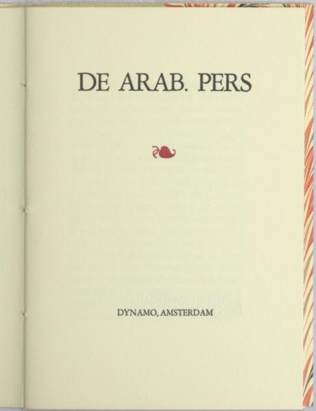 Gravemaker, Thomas. - De Arab. Pers.