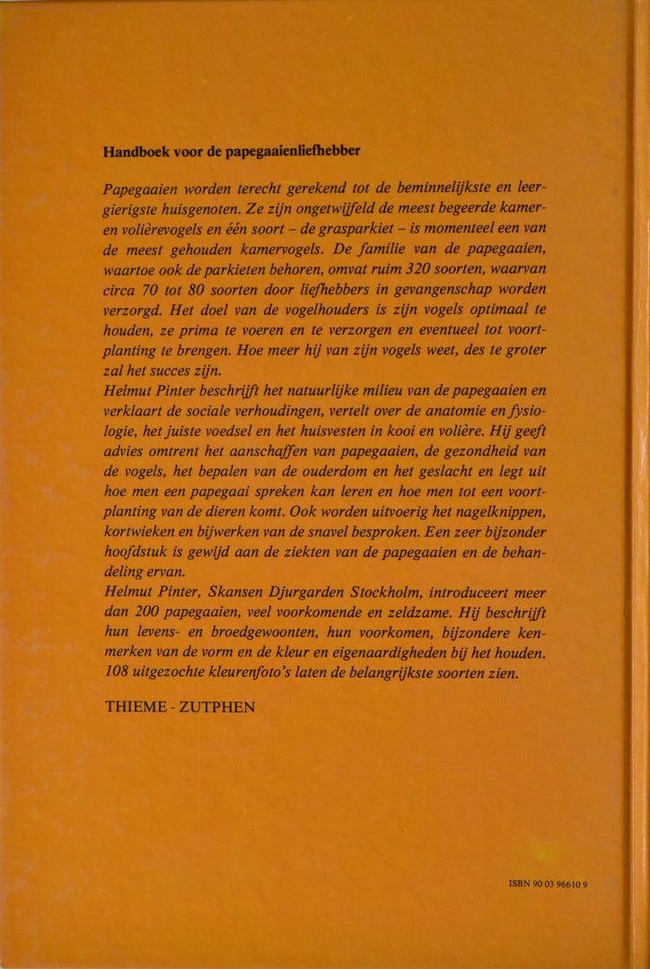 Pinter, Helmut - Handboek voor de papegaaienliefhebber