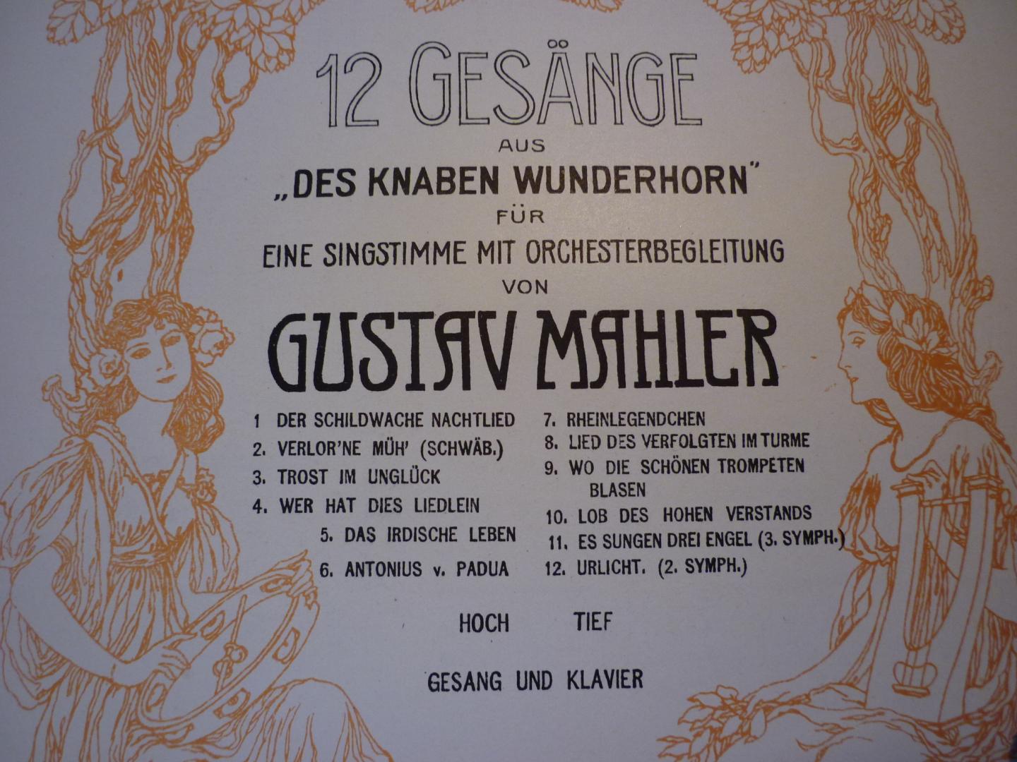 Mahler; Gustav (1860–1911) - 12 Gesänge aus "Des Knaben Wunderhorn", No. 6 Des Antonius von Padua Fischpredigt - Gesang und Klavier (Hoch)
