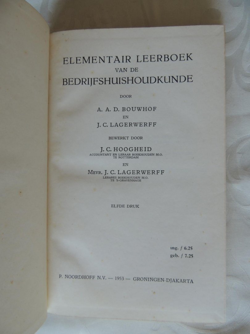 Bouwhof - Lagerwerff - Elementair leerboek van de Bedrijfshuishoudkunde