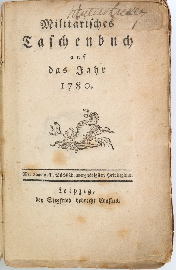 Gibraltar: (Anonym). - (Booklet with 2 titles:): Militarischer Almanach auf das Jahr 1780 (and) Militarisches Taschenbuch auf das Jahr 1780.
