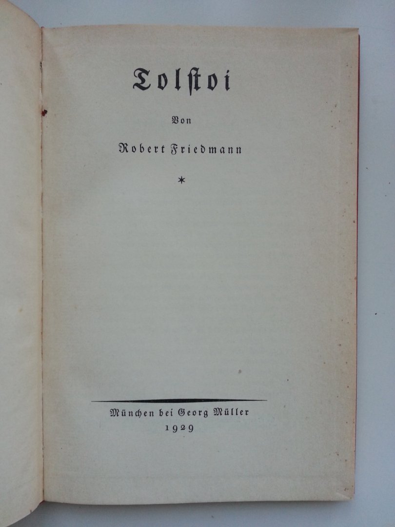 Friedmann, Robert - Tolstoi (DUITSTALIG)