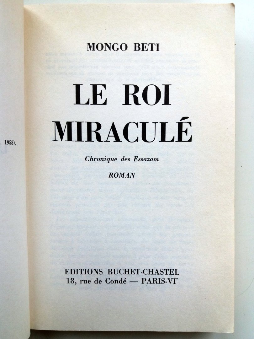 Beti, Mongo - Le Roi miraculé (FRANSTALIG)