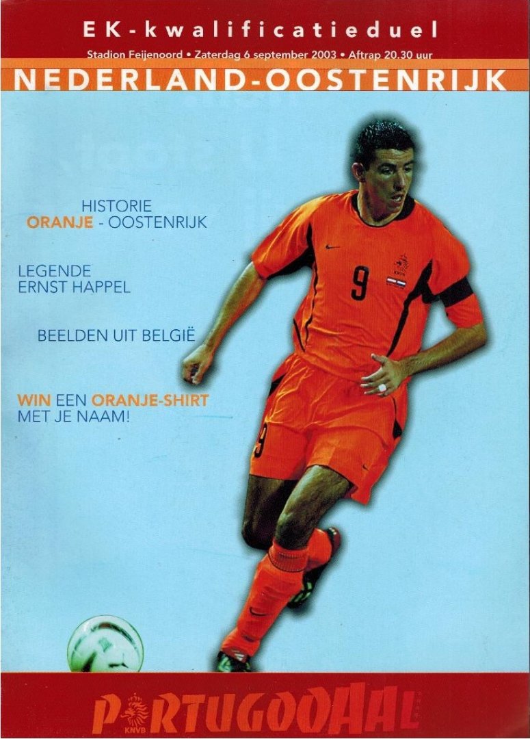 Stolk, Gerben - EK-Kwalificatieduel Nederland - Oostenrijk 2003 -Programmaboek