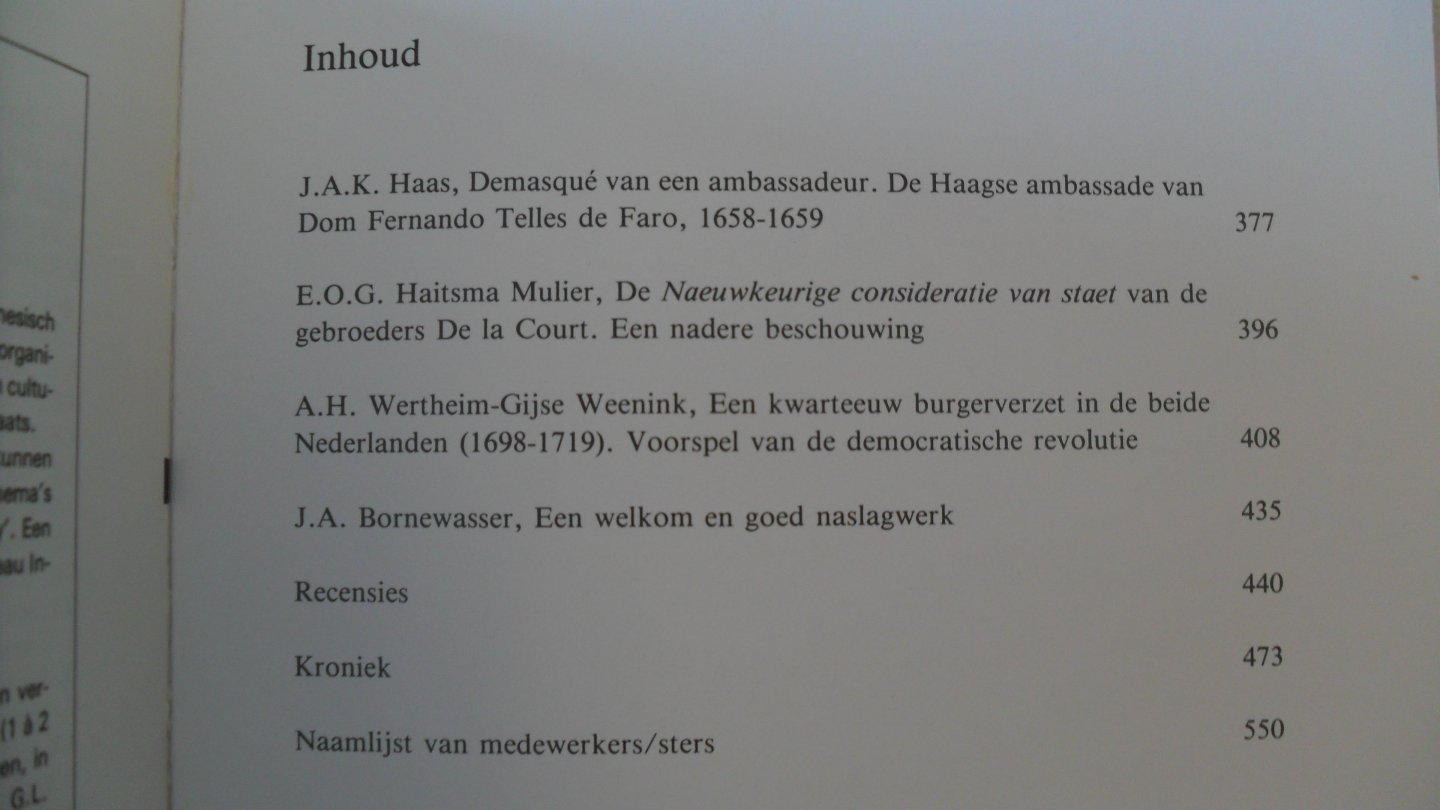 Redactie - Bijdragen en mededelingen betreffende de geschiedenis der Nederlanden  oa: art. J.A.K. Haas