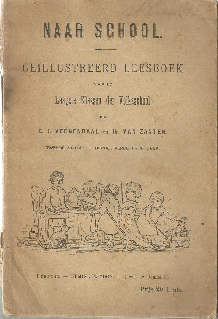 Veenendaal, E.J. & Jb. van Zanten - Naar school. Geïllustreerd leesboek voor de laagste klassen der Volksschool. Tweede stukje