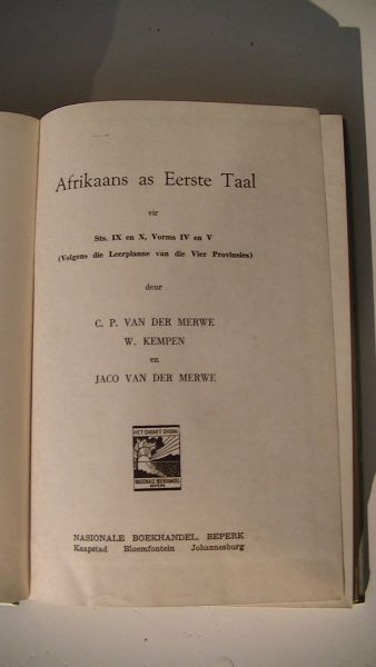 C P van der Merwe; W Kempen; Jaco van der Merwe - Afrikaans as eerste taal vir Sts. IX en X, vorms IV en V (volgens die leerplanne van die vier provinsies)