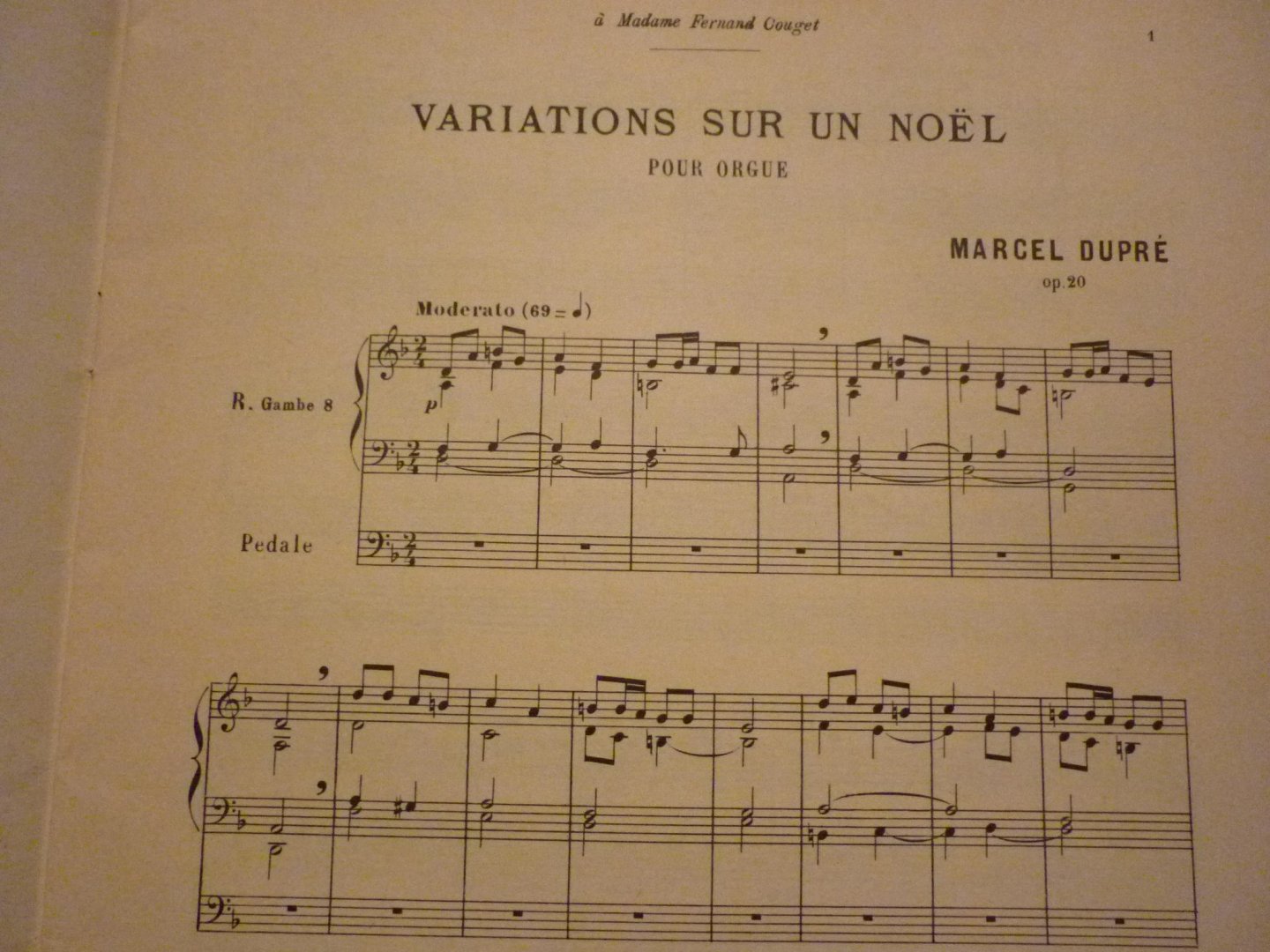 Dupré; Marcel (1886 – 1971) - Variations Sur un Noel op.20 pour Grand Orgue
