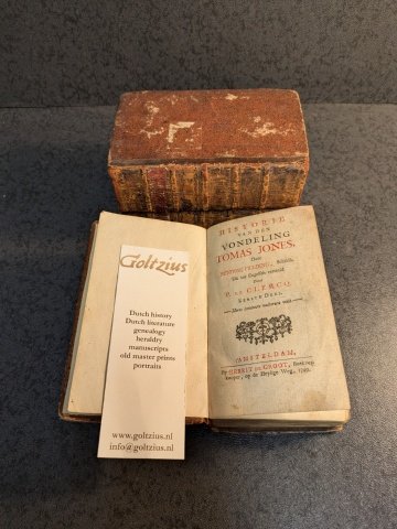 Fielding, Henry; Pieter le Clercq (vert.) - Historie van den vondeling Tomas Jones. Vertaald uit het Engels. Amsterdam, Gerrit de Groot, 1749-1750. [3 delen]