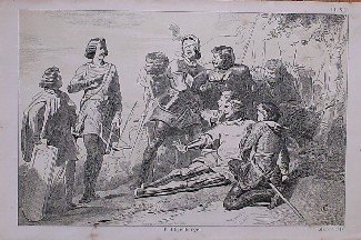 antique print (prent) - Hertog Eduard van Gelre vermoord.